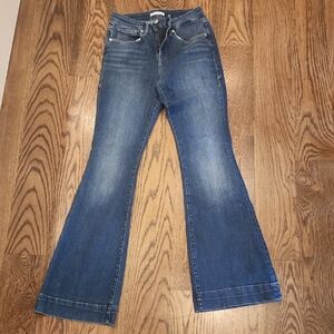 Good American Medium Wash Flared Leg Jeans Sz 08/29